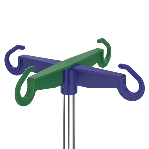 IV Pole - Paediatric Aluminium/Plastic, Rainbow Yellow with Airplane Castors