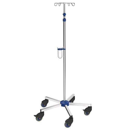 IV Pole - Stainless Steel Pole, 5 Star Base