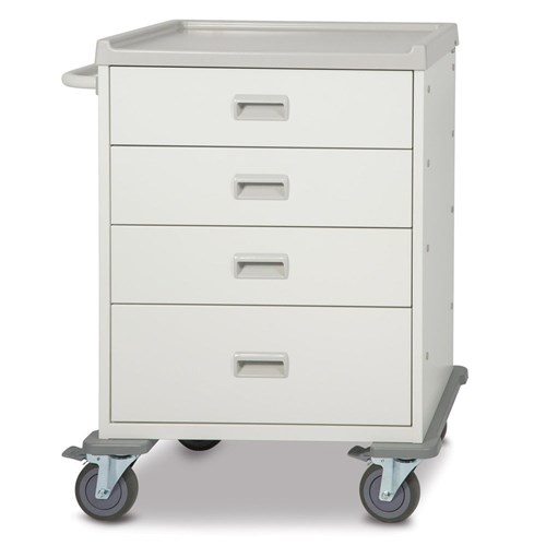 Viva 4 Drawer White Economy Cart