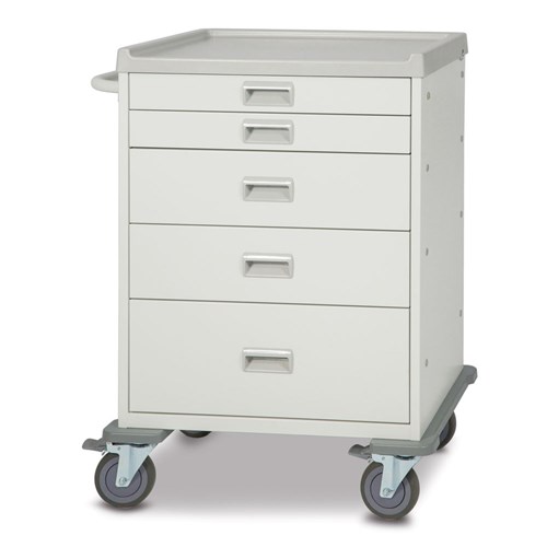 Viva 5 Drawer White Economy Cart