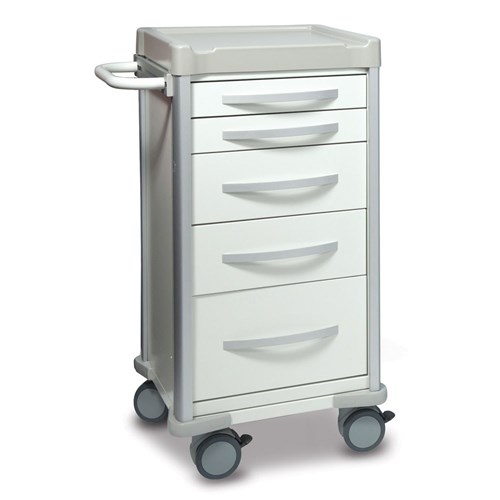 Viva Narrow Aluminium Cart, White - 1010mm