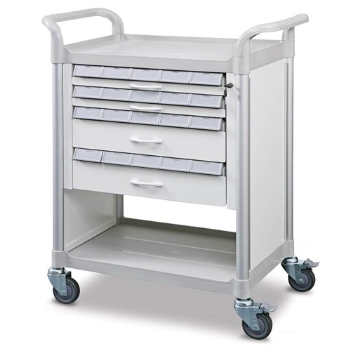 Viva Medication Cart - Double Sided 4 Drawer