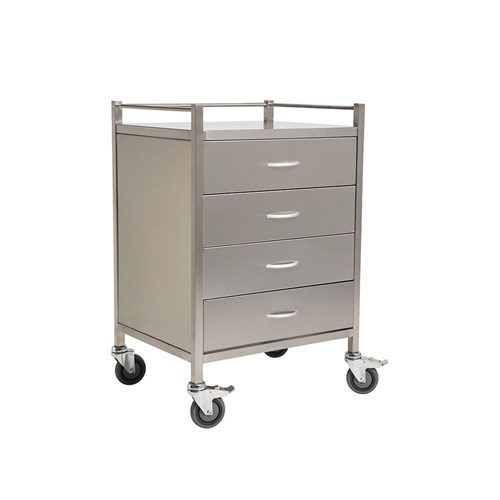 SQ Series 4 Drawer Dressing Trolley - 490 x 490