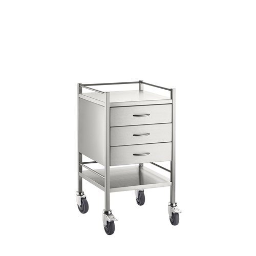SQ Series 3 Drawer Dressing Trolley - 490 x 490
