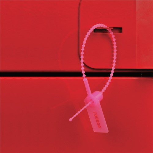 Tamper Proof Pull Tie Drawer Seals - Pink